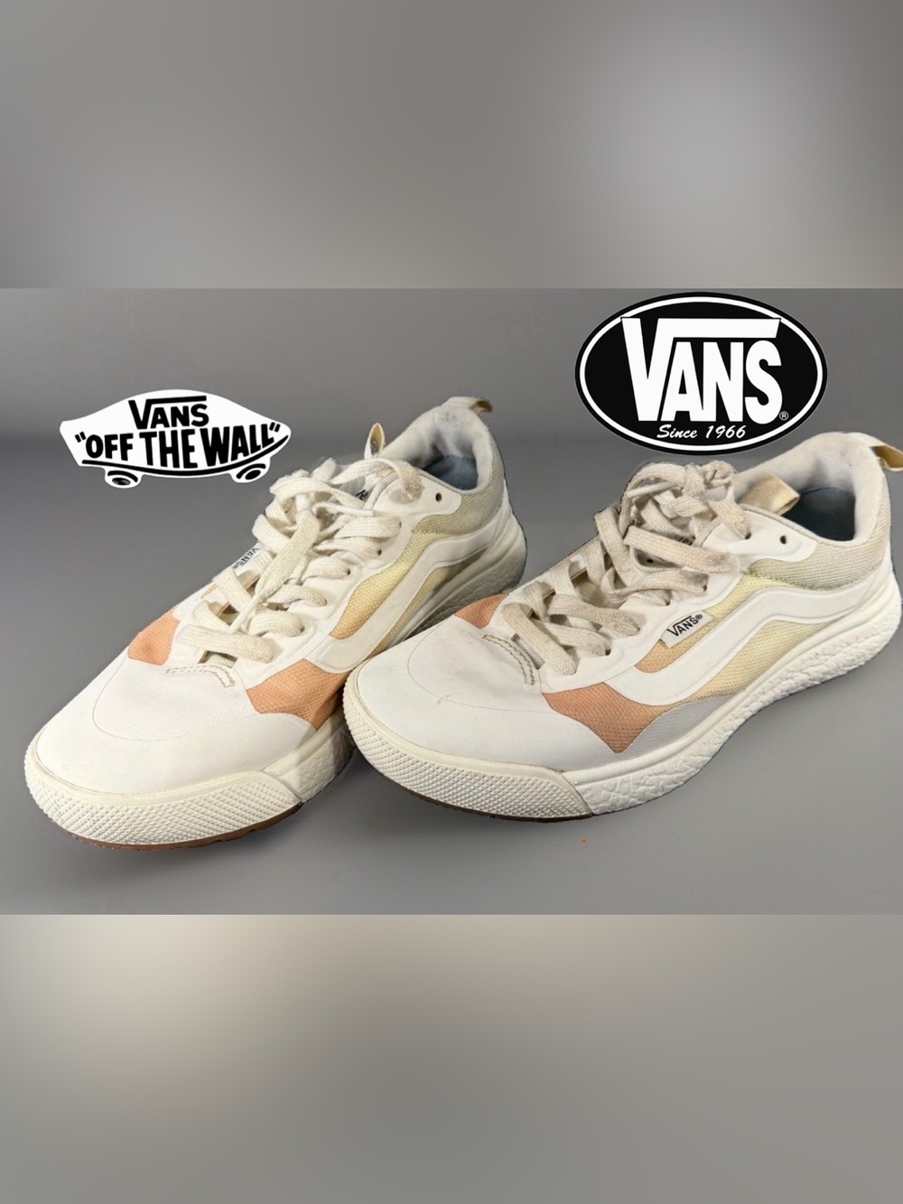 VANS UltraRange Beige White cream Canvas Lace Up women’s Size 7.5 Sneaker